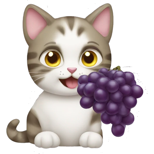 cat eat grape emoji