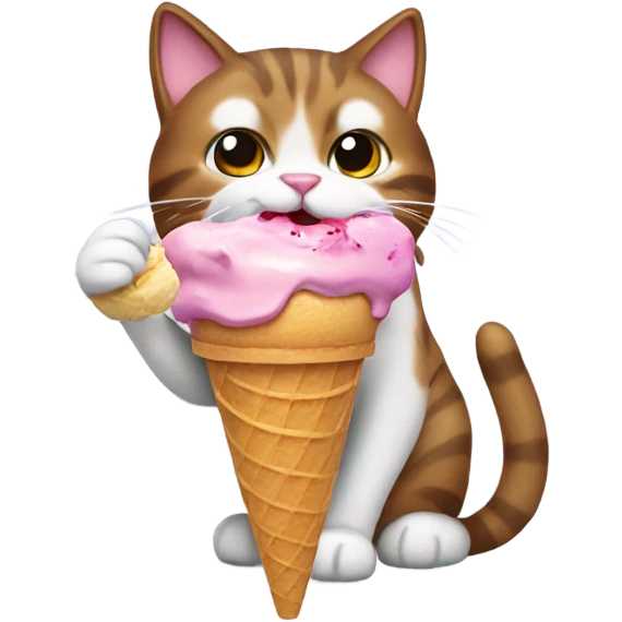 Cat eating ice cream emoji