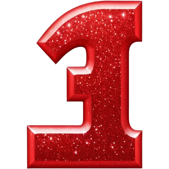 red glitter number 1 emoji
