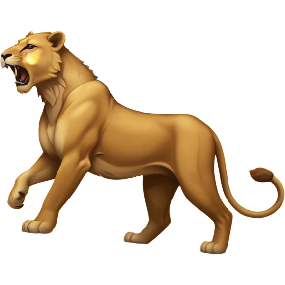 a lioness's silhouette roaring emoji