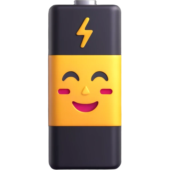 3D battery charge emoji, 100% charged emoji