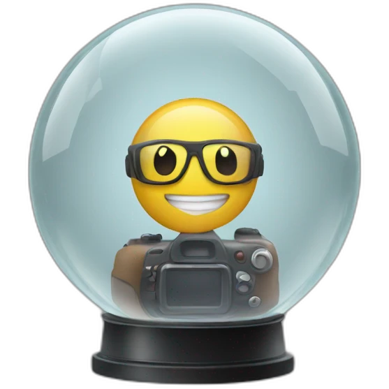 videography in a glass globe emoji