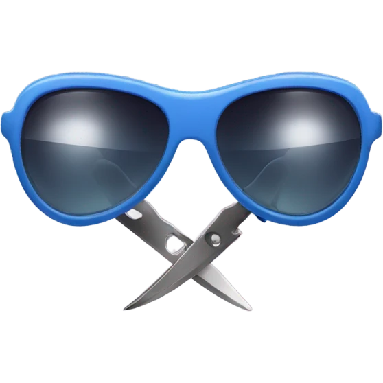 Scissors wearing visor and sunglasses  emoji