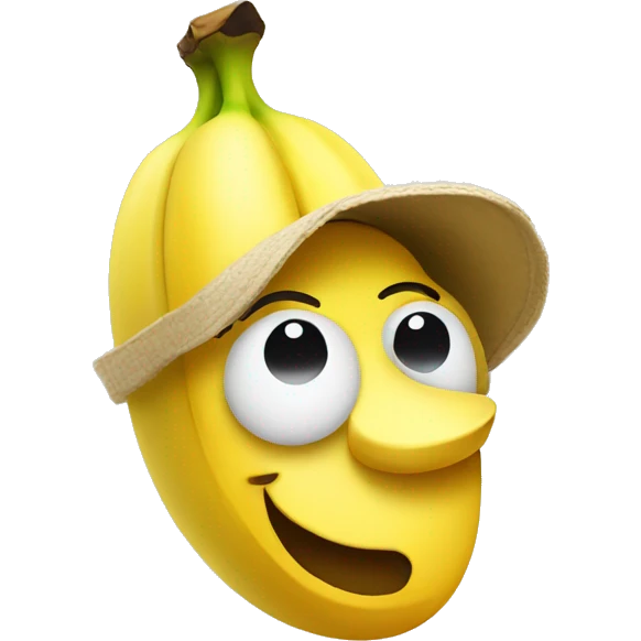 Banana wearing hat emoji