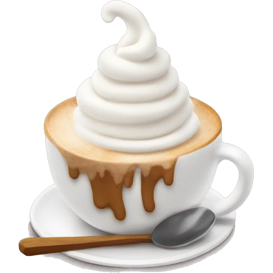 Coffee with whip cream and the cup a knitted material emoji