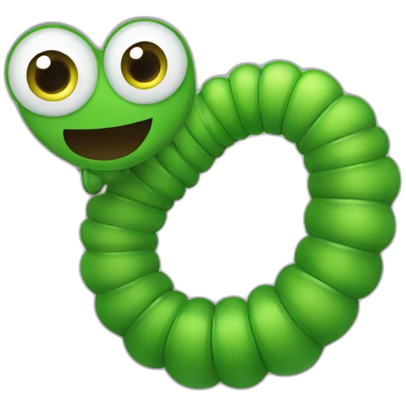 Green worm emoji