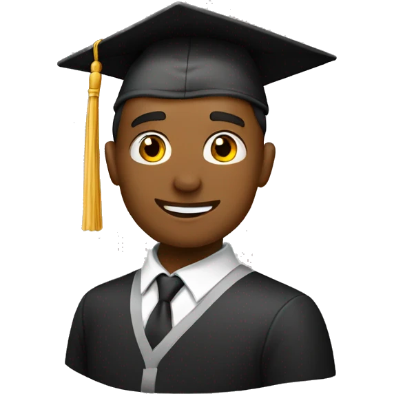 handsome wearing square academic cap emoji