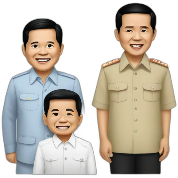 Prabowo Subianto and Jokowi west had a child emoji