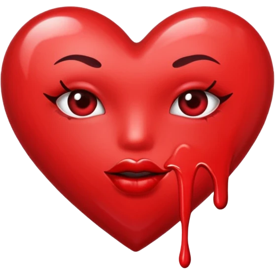 heart written with lipstick emoji