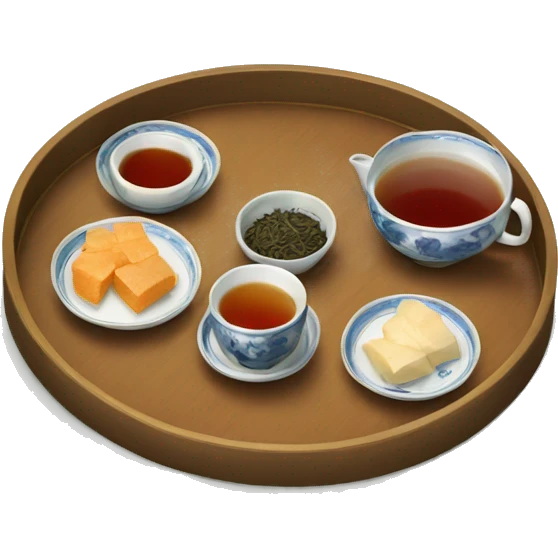 chinese tray with tea emoji