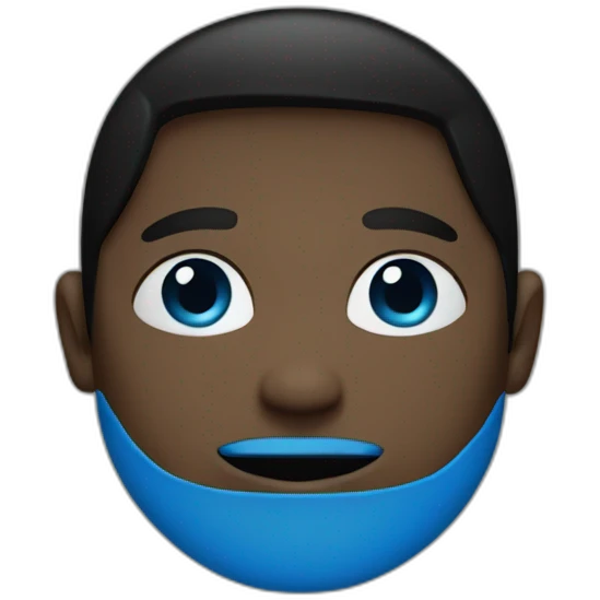 Half black half blue circle emoji