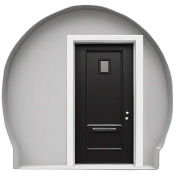 Large windowless rectangular matte black door white th pk ocular handle and a vertical BCD sight Adjace emoji