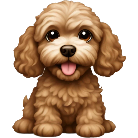 a puppy maltipoo dog in brown  emoji