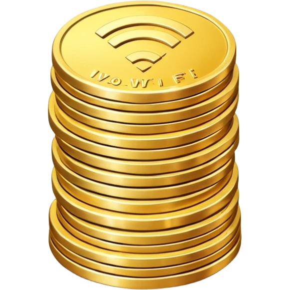 wifi money coin stack emoji