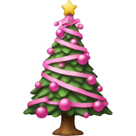 Pink Christmas tree emoji