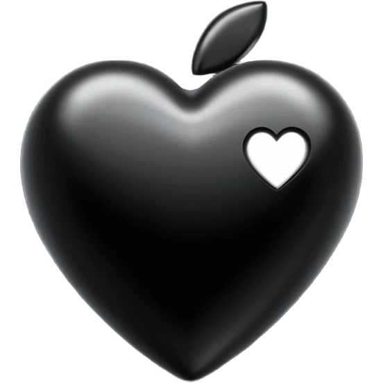 Apple-style 3D emoji of a shiny black heart, smooth and glossy surface, simple and elegant design, no background. emoji