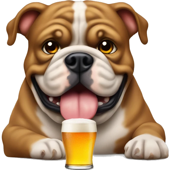 Bull dog with pint of lager emoji