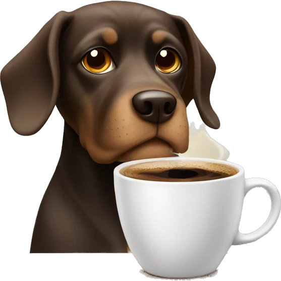 Dog with coffee emoji