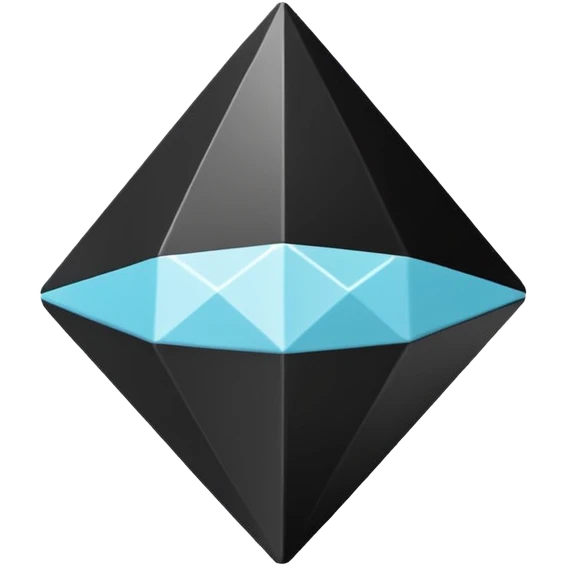3d diamond shape matte black. diamond shape like on a playing card emoji