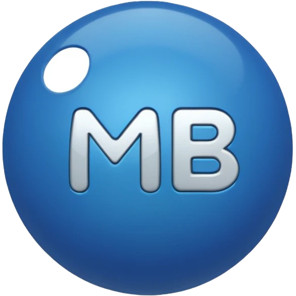 Blue ball (MB) written on it. emoji