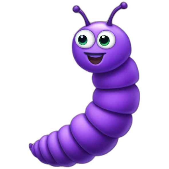 a purple cutterpillar emoji