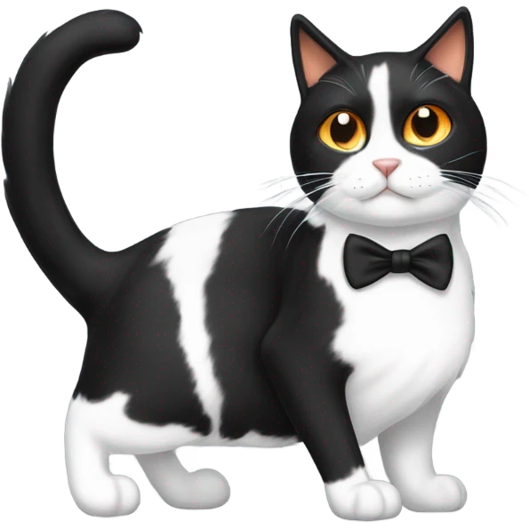tuxedo cat with calico cat emoji