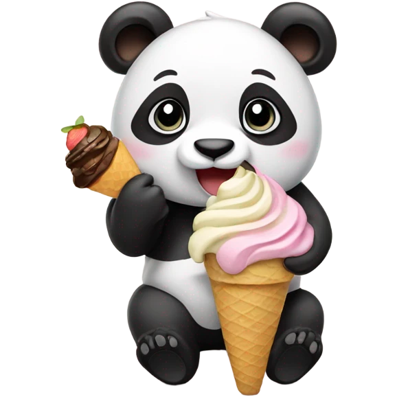 Panda eating ice cream emoji