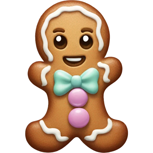 Pastel gingerbread man emoji