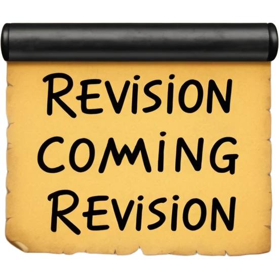 Sign saying REVISION COMING spell correctly emoji