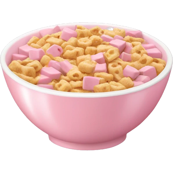 Pink pastel bowl with dinner cereal milk emoji