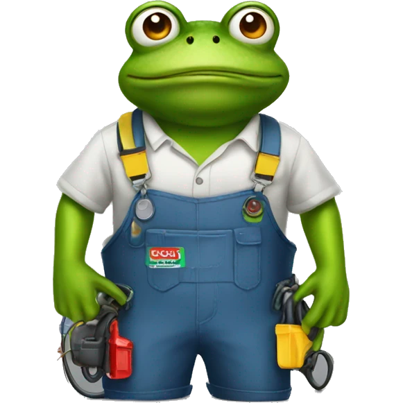Frog Electrician emoji
