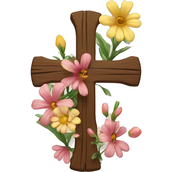 cross with flowers on it  emoji