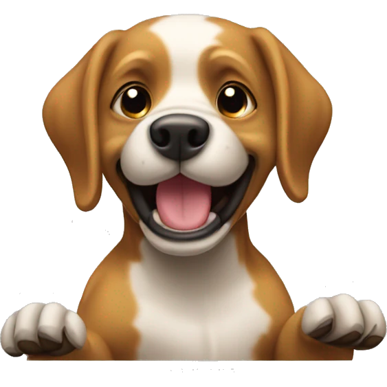 Perro bailando con pelo resta  emoji
