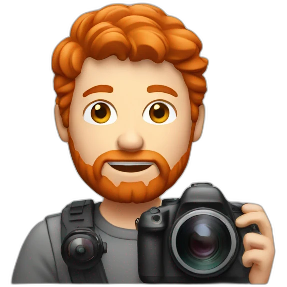 Red head man with camera emoji