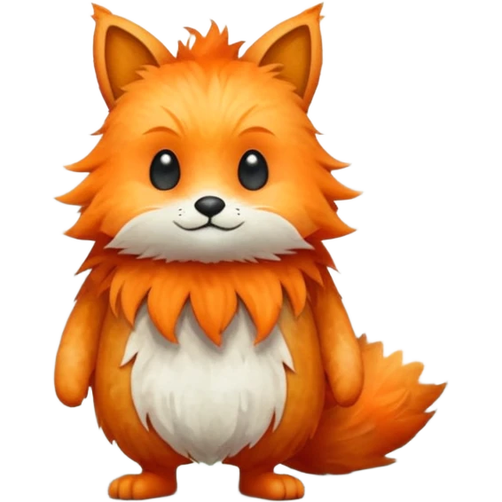 watercolor furry creature in a misty forest emoji