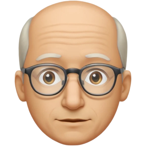 Emoli hombre con lentes poco cabello y nariz grande emoji