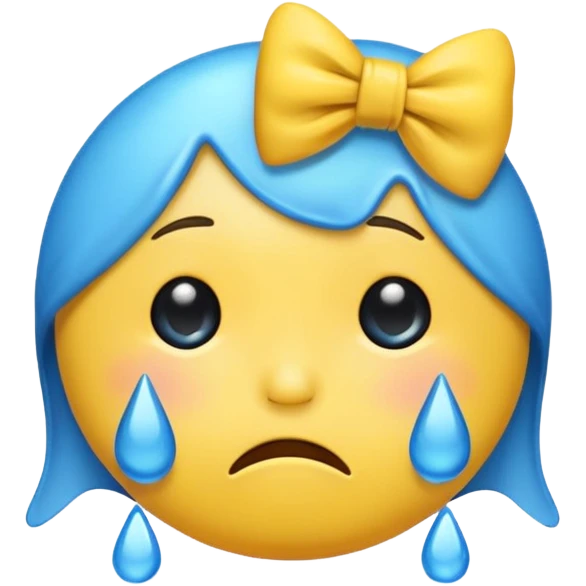 Crying emoji with bow emoji