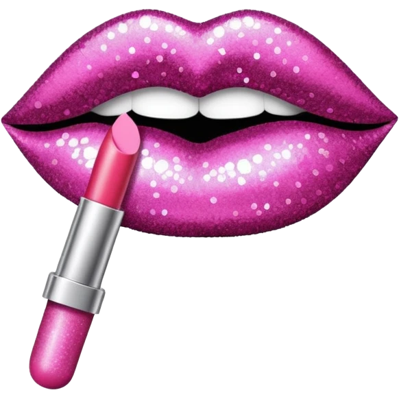 glitter pink mark of lipstick kiss emoji