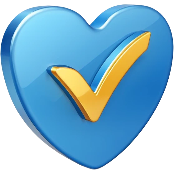 "A 3D glossy blue verification checkmark icon, smooth rounded edges, studio lighting, high resolution, minimalist aesthetic." emoji
