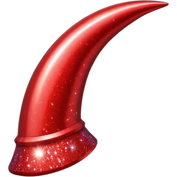 red glitter horn emoji