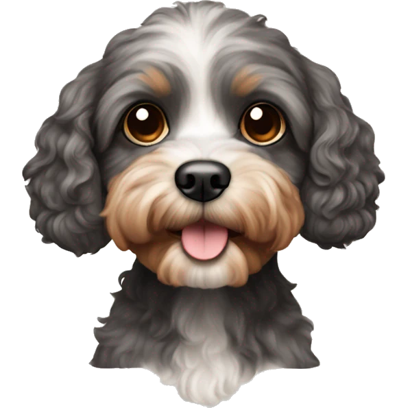 cavapoo dog with round face emoji