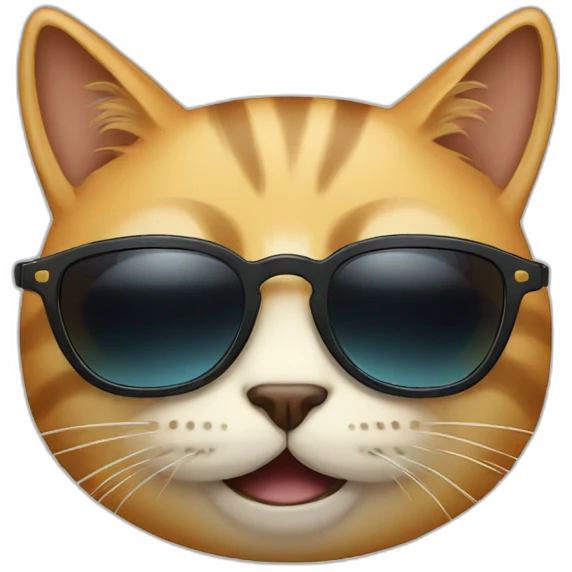 Cat in sunglasses crying emoji