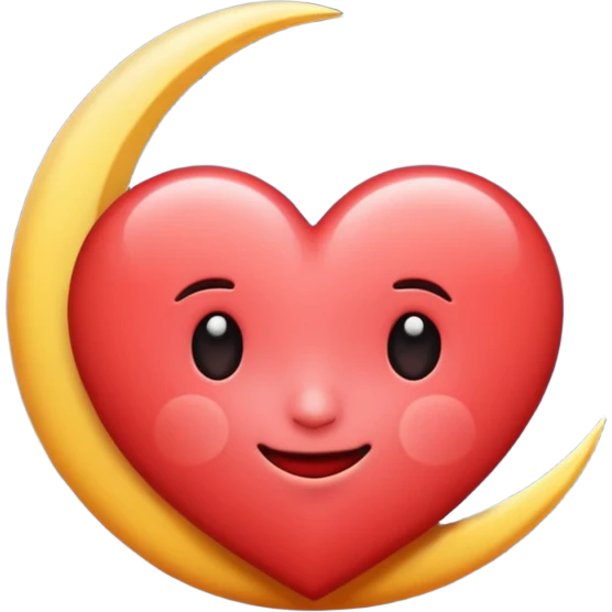 Heart and moon emoji emoji