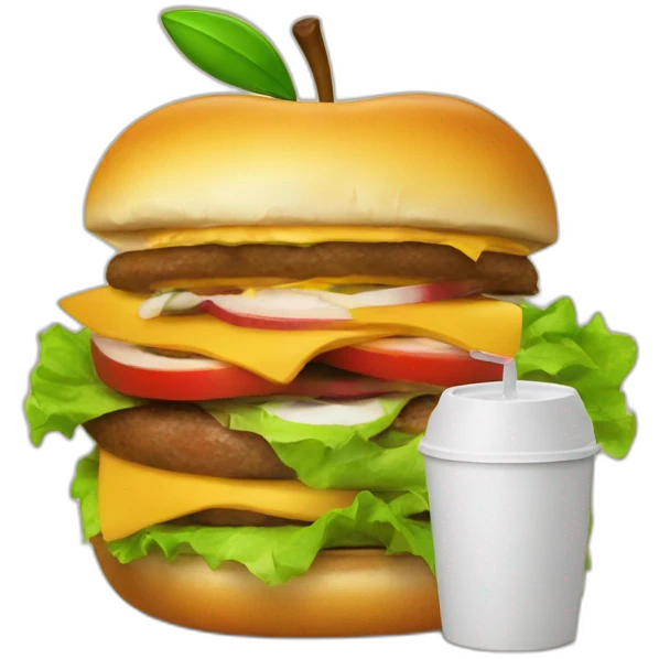 apple and burger emoji