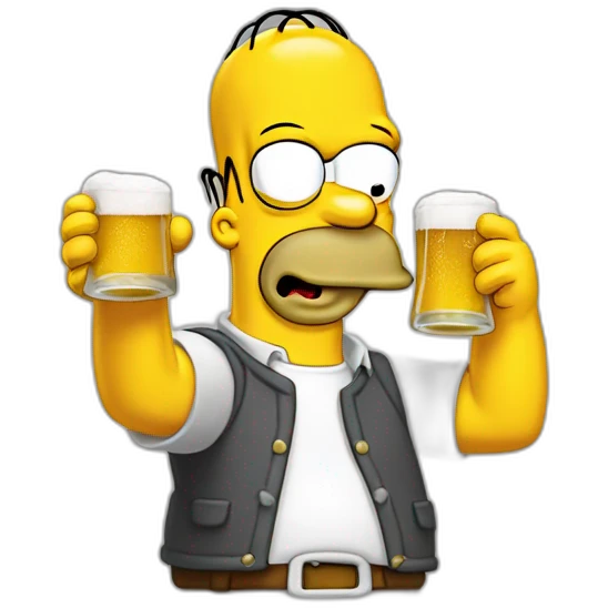 Homer simpson buvent une bier emoji