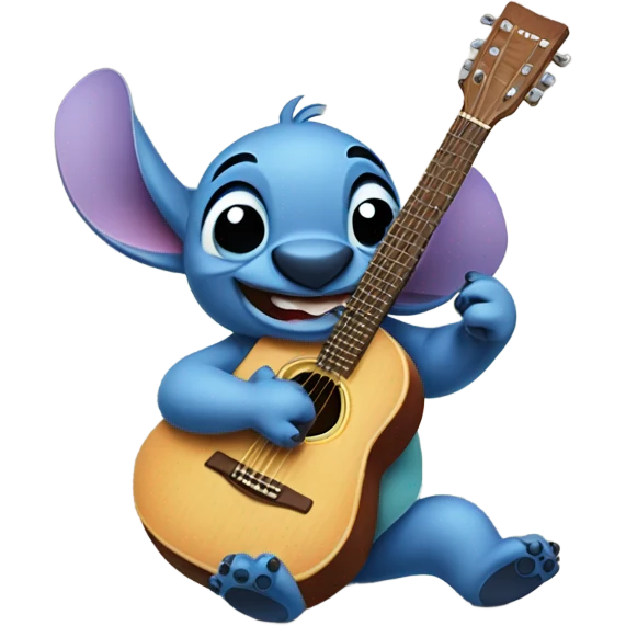 Stitch playing guitar emoji
