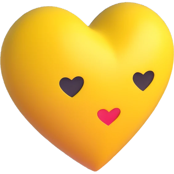 yellow heart, 3d look, no text emoji