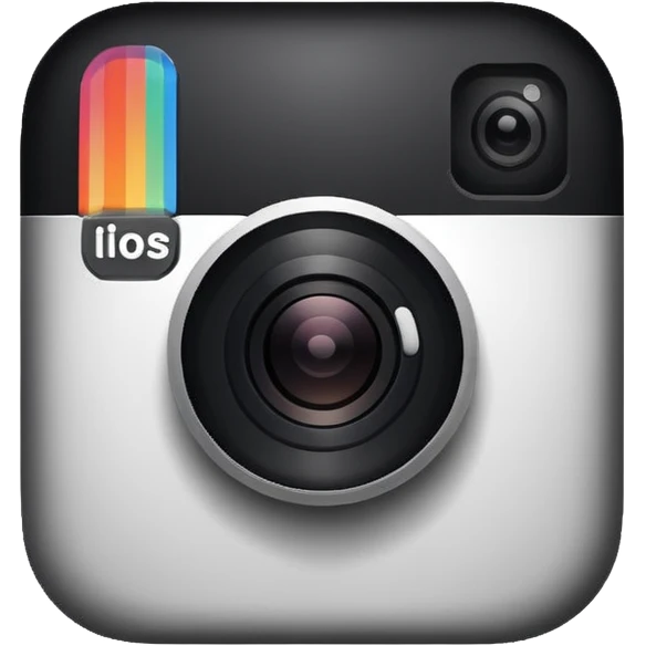 Black and white Instagram logo emoji