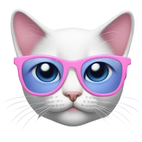Periwinkle cat with pink glasses emoji