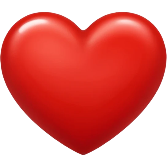 classic red heart, simple and glossy emoji